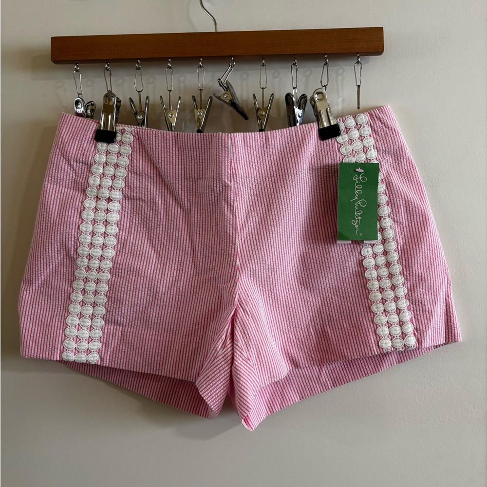 Pink Seersucker Lilly Pulitzer shorts